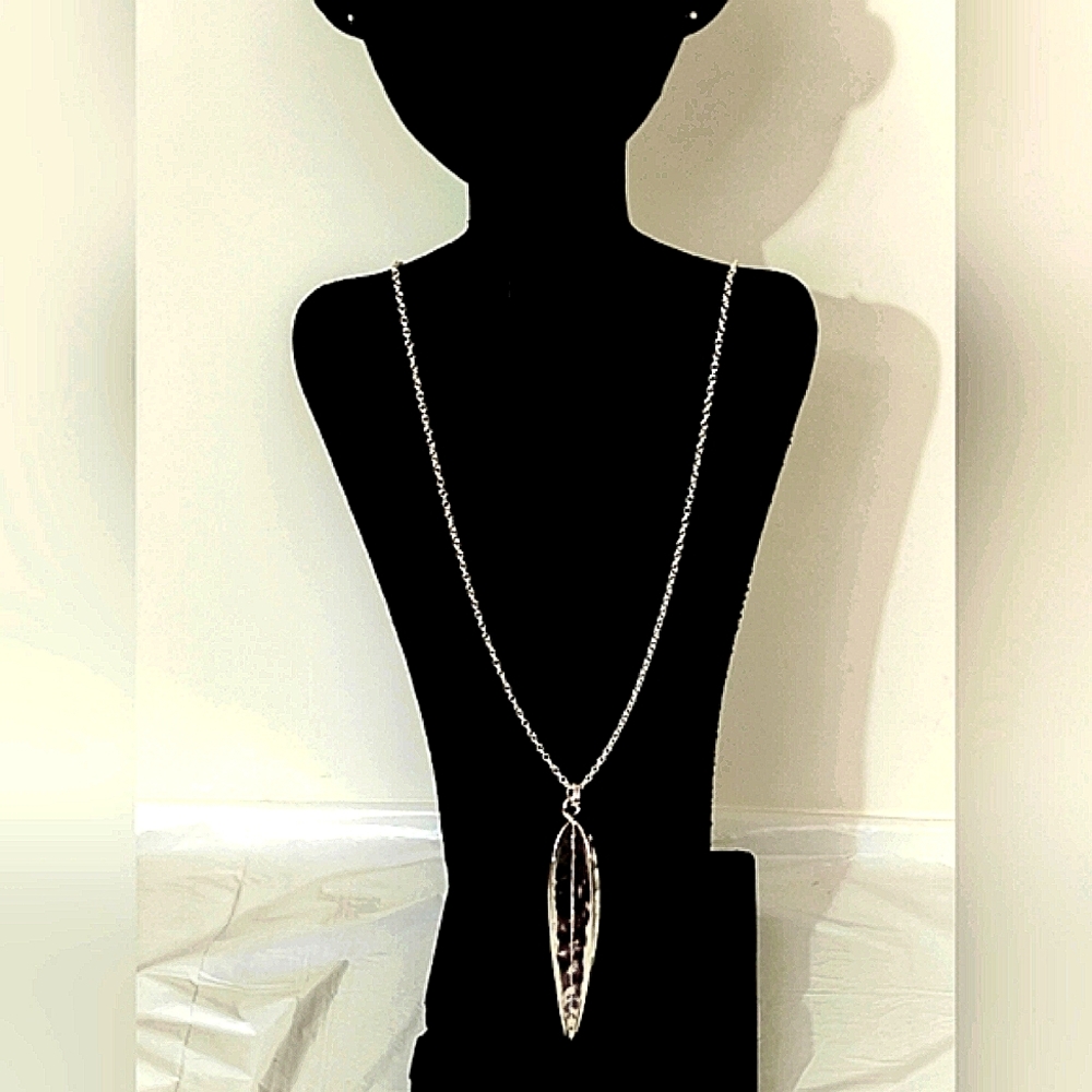 Robert Lee Morris SOHO Silver Tone Leaf Necklace